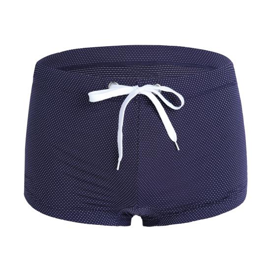 Summer Men Swim Shorts Low-rise Solid Color Beach Tight Swimming Trunks with Waist Tie Swimsuit Sports Surf Shorts Trunks