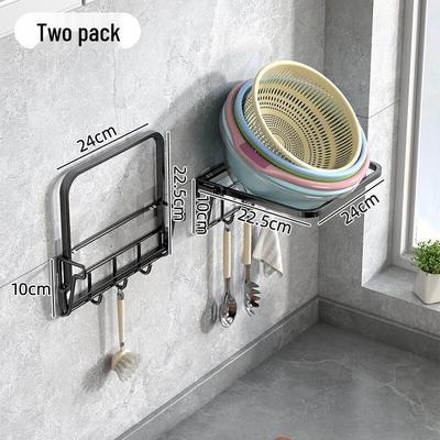 Punch-Free Kitchen Food Prep Rack with Hooks
