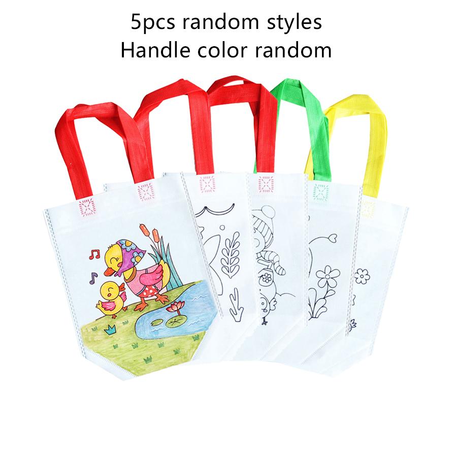 

Non-woven Bag Cartoon Pattern Party Favors Festival Gift Environment Protection Painting Handbag Portable Storage Bag TMZ