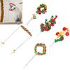 5 Pcs Parakeet Toy Christmas Day Decoration Chewing Toy Swing Stand for Pet BirdsChristmas 5 Pcs