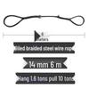 Jundingying 14 mm x 6 m Staalkabel Hijsband