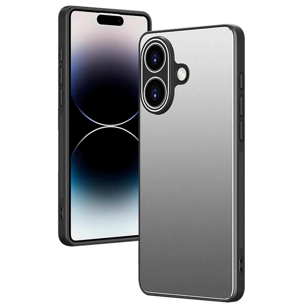 For iPhone 16 Case PC+TPU Matte Back Phone Cover with Lens Film