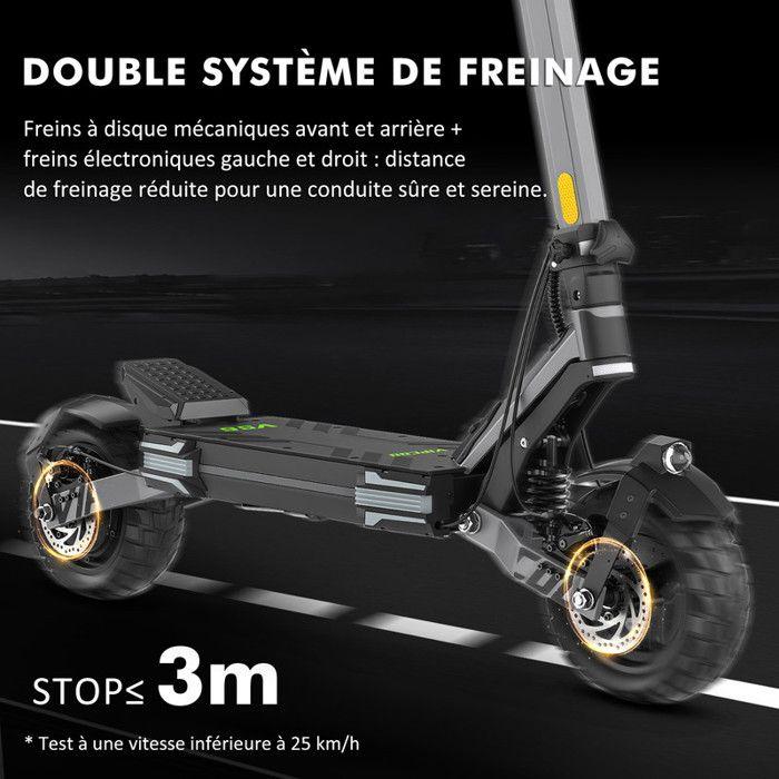 Trottinette Electrique Pliable 10'' Ecran LED 4,5'' 1000W 55km Autonomie 3 Vitesse 45km/h Max Batterie 48V/18,2Ah Scooter Adulte