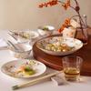 NARUMI Ramage Plate, 23cm, White, Floral Print, Cute and Stylish Deep Plate, Gift Boxed, 52468-5637