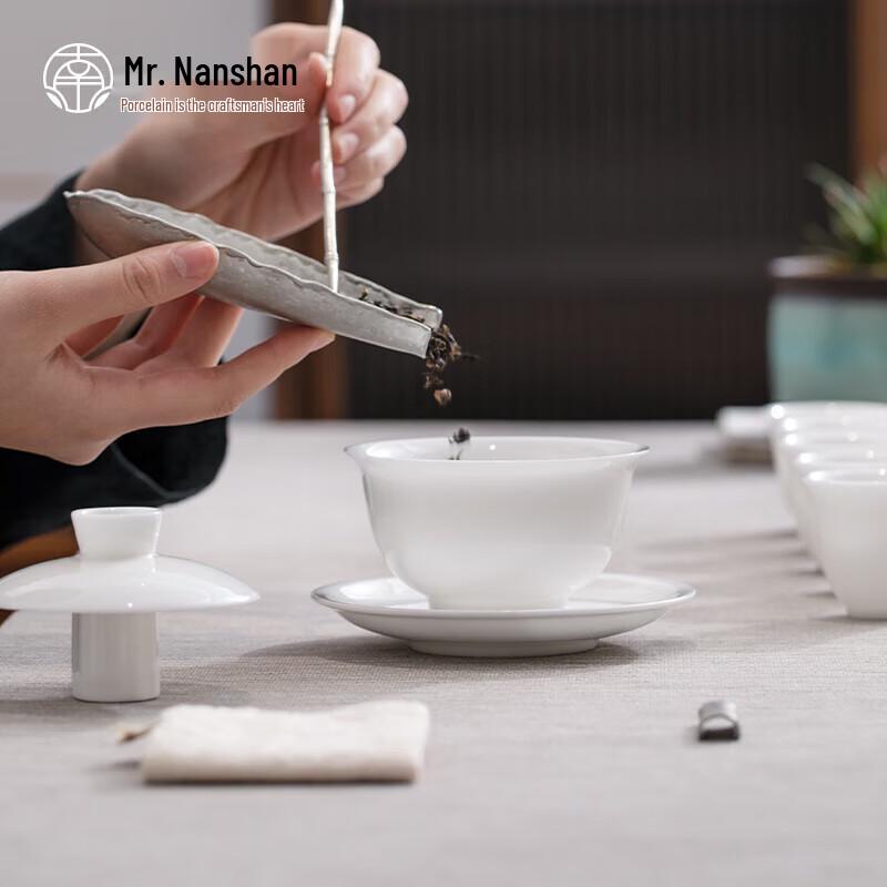 Nanshan White Porcelain Sancai Gaiwan