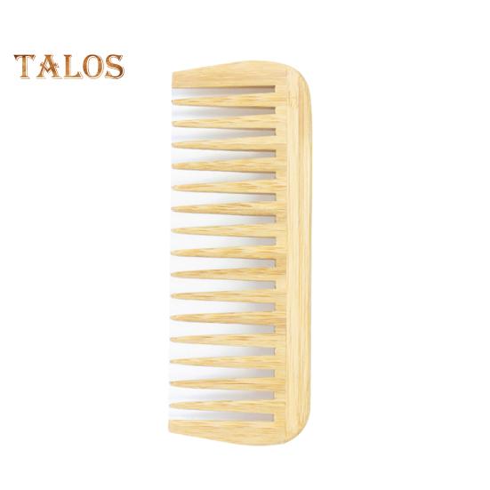 Natural Bamboo Wide Tooth Hair Comb for Women Men Anti-Static Afro Fork Comb Detangler Brush for Curly Straight Wet Dry Hair Prevents Breakage