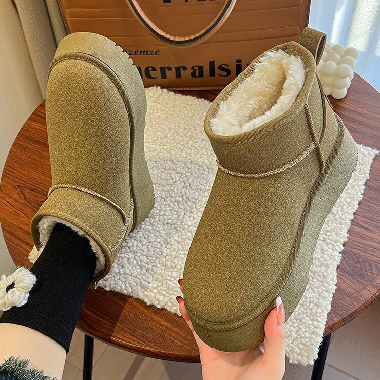 22. Snow boots, new non-slip winter warmth, fleece thickened, classic short snow cotton boots, cotton shoes 35