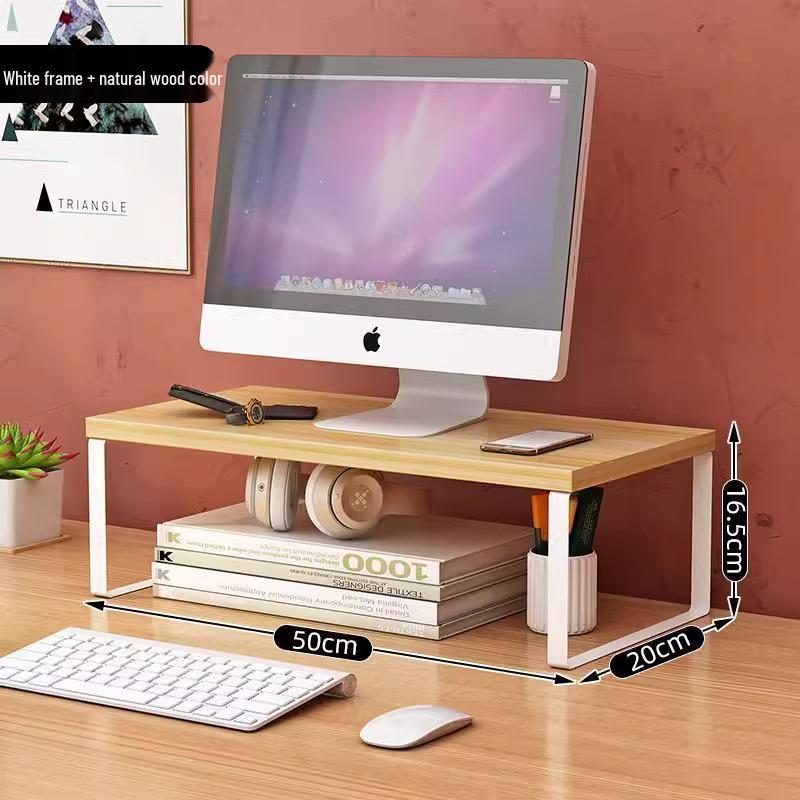 Desktop Bookshelf Monitor Riser and Storage Rack for Office Desk