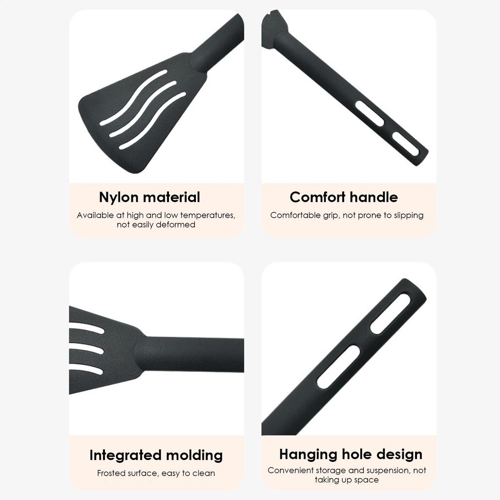 Cooking Utensils Set Nylon Kitchen Utensils Set Sturdy Cutlery Kit With Non-Stick Spatulas Comfortable Handle Cookware