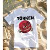 T-shirt Meme Turca da Uomo Donna con Audace Carattere TORken Design Faccina Rossa 180gsm Camicia Casual a Maniche Corte Uomo Donna Tutte le Stagioni