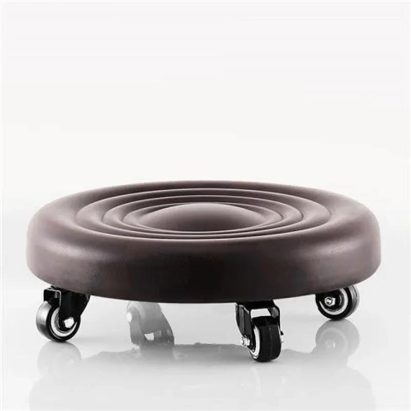 Universal Wheel Small Chair Pulley Stool Home Beauty Seam Simple Belt Wheel Pedicure Mobile Small Bench