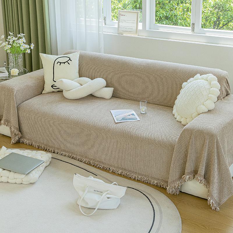 Chenille Cream Sofa Cover Towel Four Seasons Universal Simple Sofa Cover Cover Anti-Scratching Cloth Cushion Dust Cover