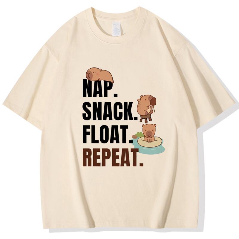 Funny Capybara Printed T Shirt Men Women Vintage Summer Short Sleeve T-shirt 90s Gothic Tshirt Casual EU Size Tees Tops Clothes