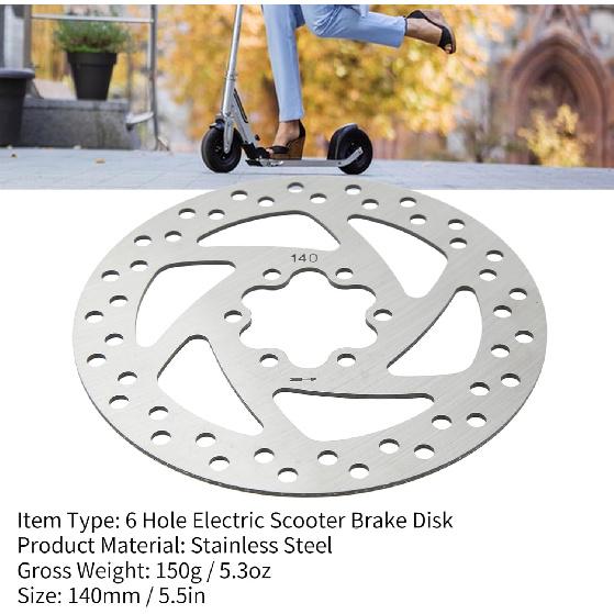 Тормозной диск 140 мм, Деформируемый тормозной диск для электросамоката, Нержавеющая сталь, Легко устанавливается с помощью винтов для замены