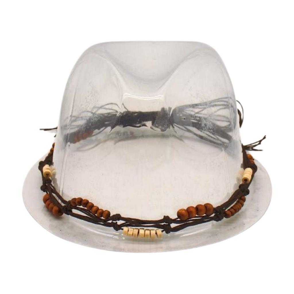 Big Brim Gold Acrylic Chain Felt Hat Solid Color Cashmere Jazz Hat French Top Hat