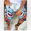 Men's Summer Beach Shorts, Cartoon Shark Design, Outdoor Vacation Soft and Comfortable Informal Shorts