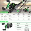 SOUGAYILANG 1.8m-2.4m Fishing Rod Combo 5 Sections Carbon Fiber Casting Rod and 7.2:1 Gear Ratio Baitcasting Fishing Reel Tackle