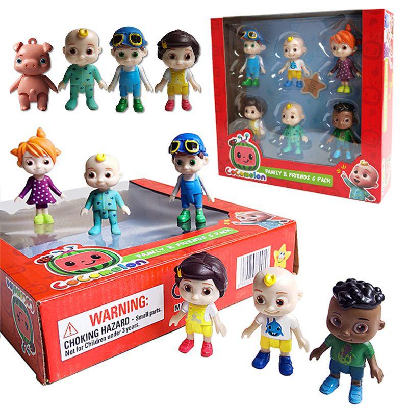 Adorable Cocomelon Family Friends 6 Pack Jj Figure Play Set Toy Miniatures