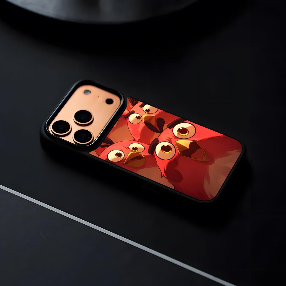 GAME A-Angry Bird Phone Case For IPhone 17 16 15 14 13 12 Pro Max Plus Black Frame Hard Shell