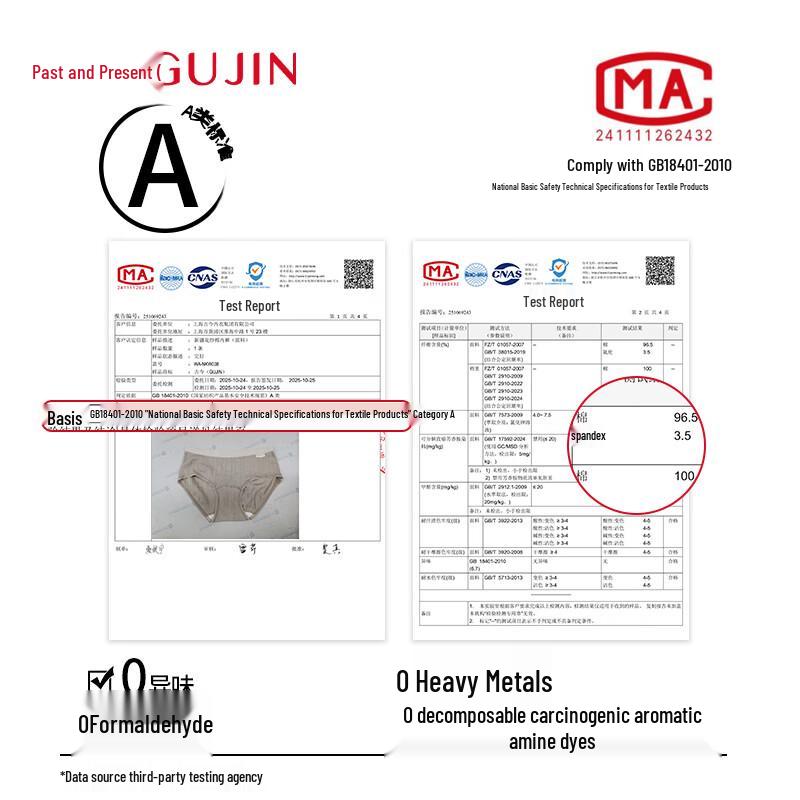 GUJIN Women's A-Class 100% Cotton Antibacterial Briefs (3-Pack)