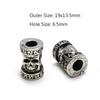 2 Stück Totenkopf Krieger Helm Abstandshalter Perlen Anhänger Haarzopf Dreadlock Bartperlen Paracord Seil Messerperlen für Armband DIY Schmuck