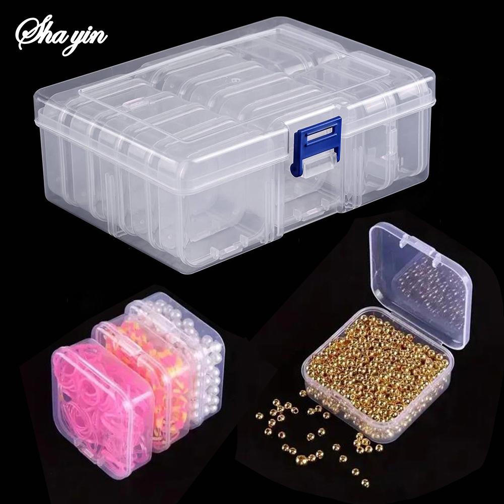 Transparent Plastic Storage Box with 12/14/15/20 Grids for Bead Sorting Jewelry And Miscellaneous Items Organizer Box Organizer