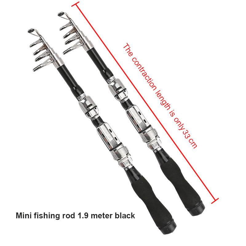 Mini Portable Carbon Fiber Small Sea Rod Small Throwing Rod 1m-2.3m Telescopic Fishing Rod Super Hard Fishing Rod Sea Rod Fishing Gear Set