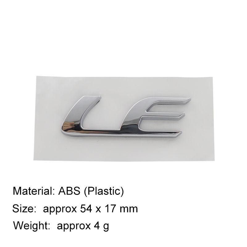 

3D Premium ABS LE Letters Sticker Tail Bumper Badge Auto Rear Trunk Emblem Accessories Exterior Decoration chrome