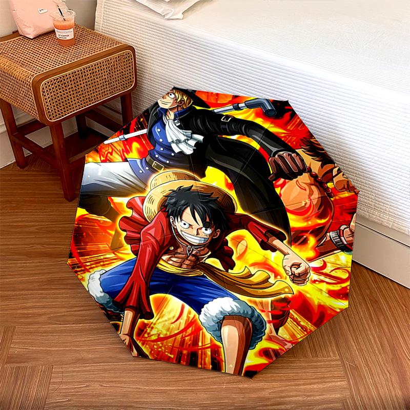 1 PC Automatic Folding Umbrella - Monkey D Luffy Pattern Portable Foldable Design With 8 Ribs Christmas Birthday Gifts