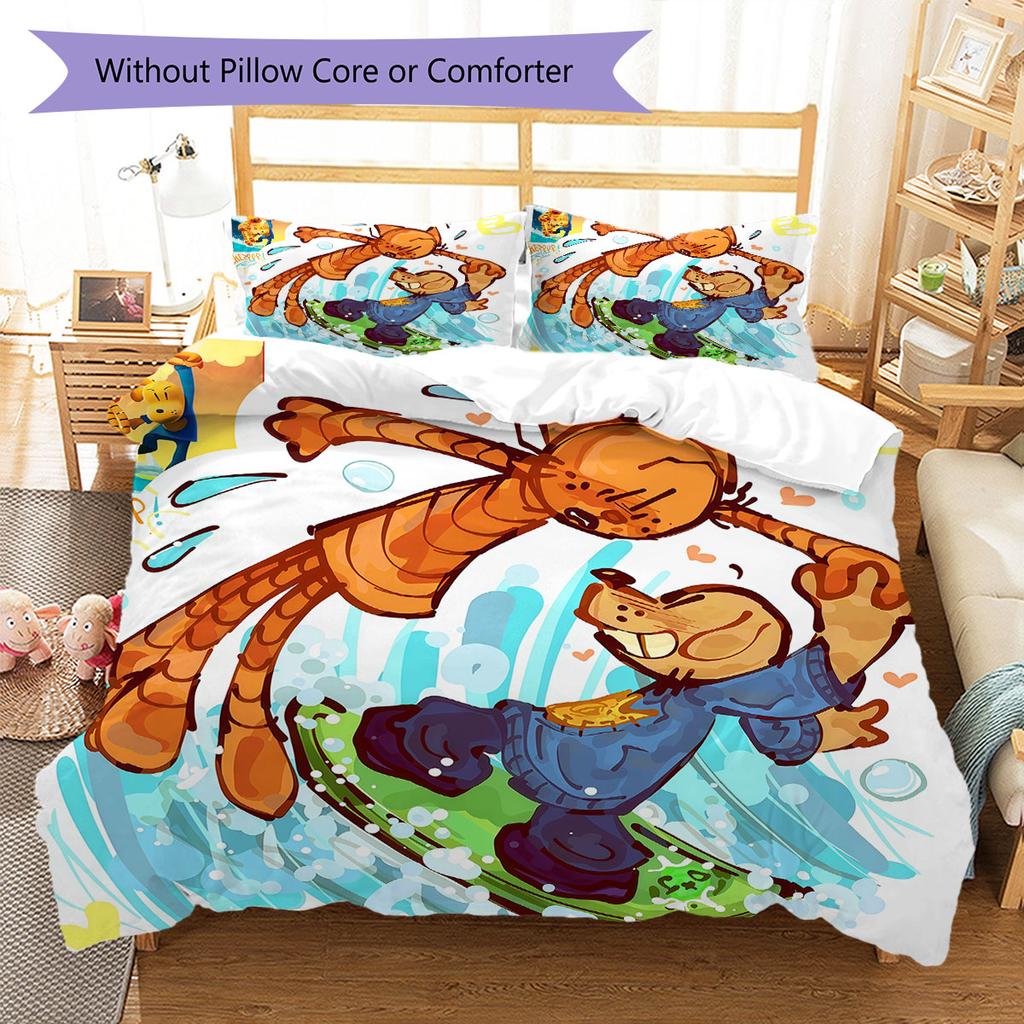 Dog Man Bedding Quilt Set Quilt Cover Pillowcase Home Decoration Birthday Gift (1 * duvet cover + 2 * pillowcase, without core)