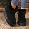 Metal Buckle Thicken Warm Faux Fur Ankle Boots Women Winter Platform Short Plush Snow Boots Woman Non Slip Soft Cotton Shoes