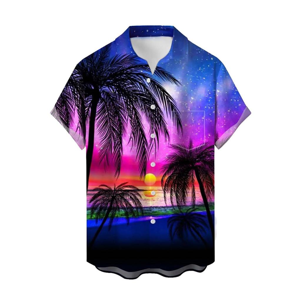 Men'S Hawaiian Vacation Casual Short Sleeve Shirt 3D Printed Fashion Loose Lapel