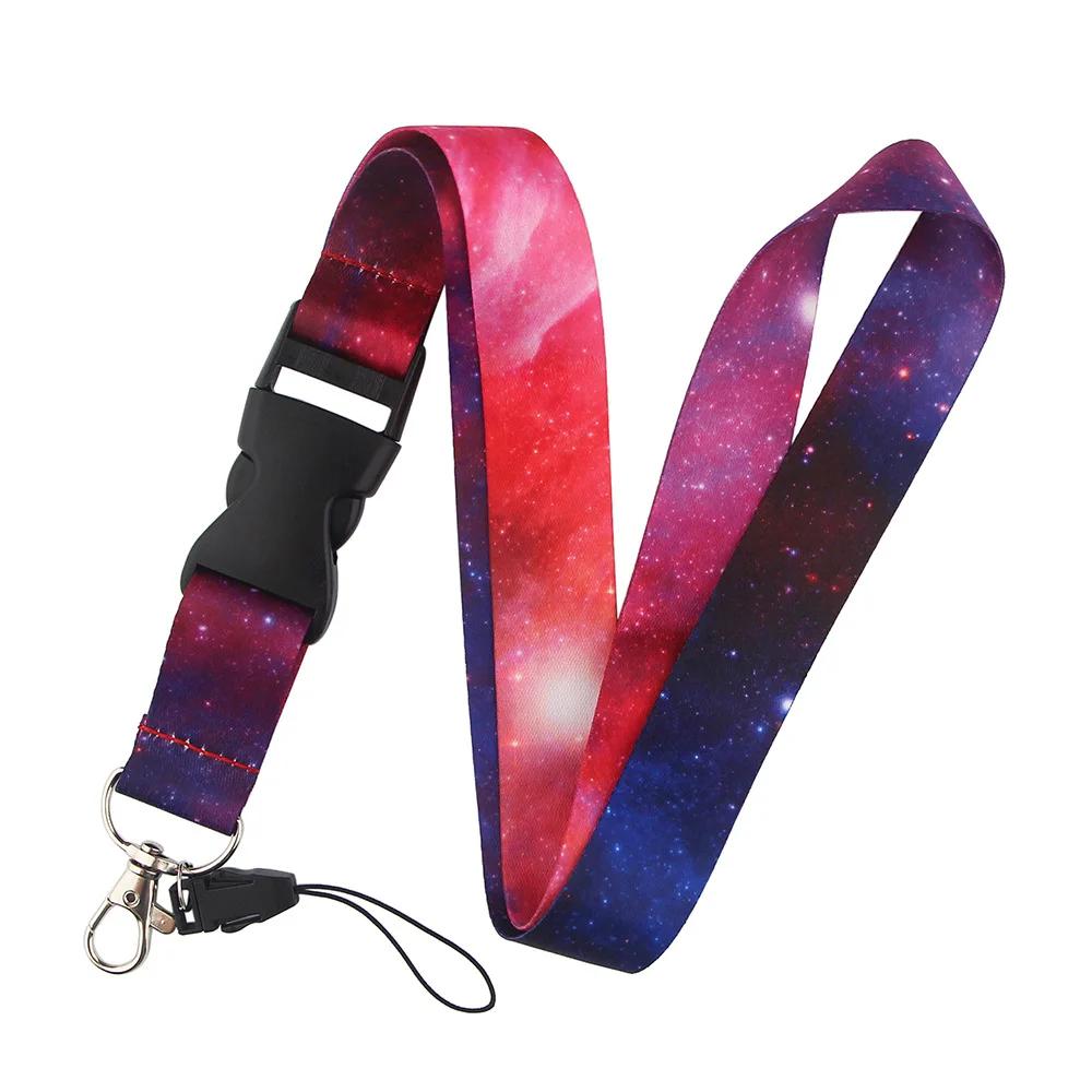 Starry Sky Neck Strap Lanyards for Keys Marble Stripe Keychain ID Credit Card Hang RopeAccessories Gift
