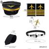 Flight Captain Outfits Captain Hat Uniform Epaulettes Neck Tie Halloween Stewardess Costume Flight Attendant Cosplay Set