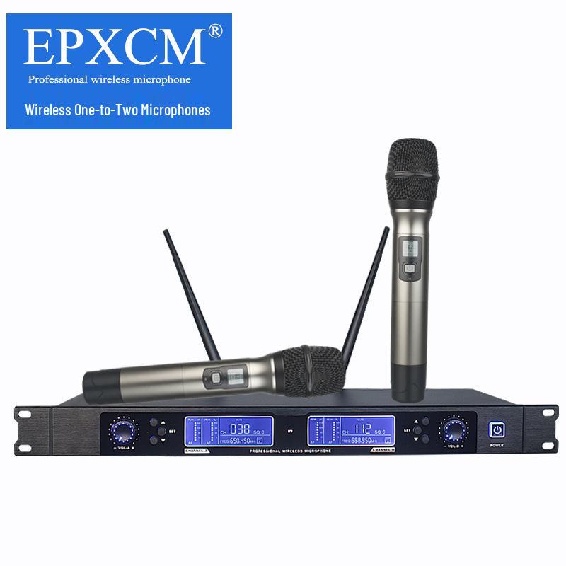 UHF Wireless Dual Microphone System for Home, Stage, and KTV Audio Equipment