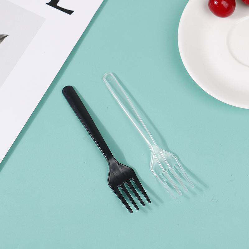 100Pcs Klar Transparent Gabeln Für Party Sticks Picks Spieß Set Obst Gabeln