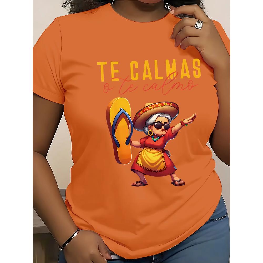 Women's Printed Cotton Top Short Sleeve Daily Comfort T-Shirts Women’s