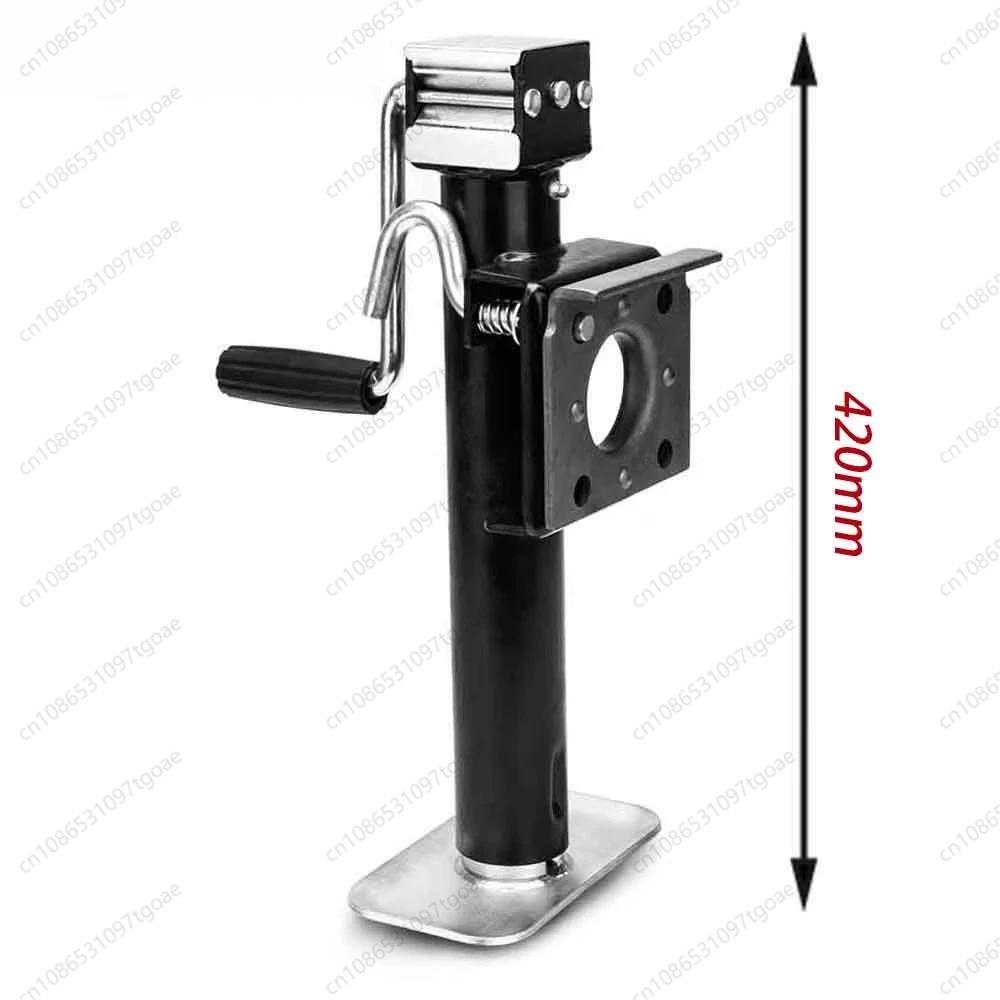 Trailer jack, RV outriggers, manual mechanical flange swivel plate support, transverse