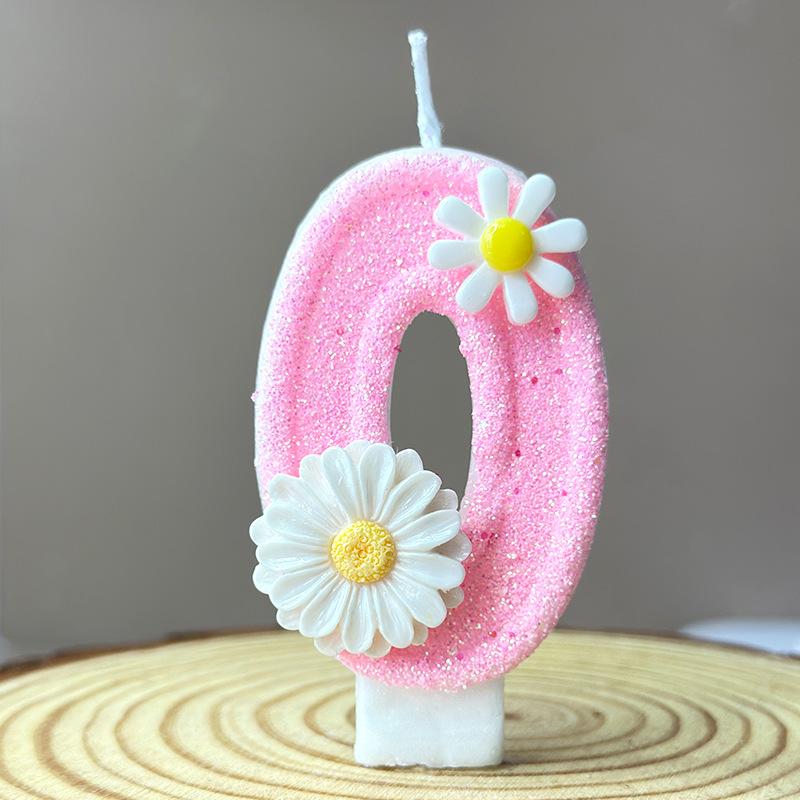 3D Number Cake Decorating Candle Pink Glitter Birthday Candles Digital Candle Cake Topper Birthday Party Anniversary Cake Decor
