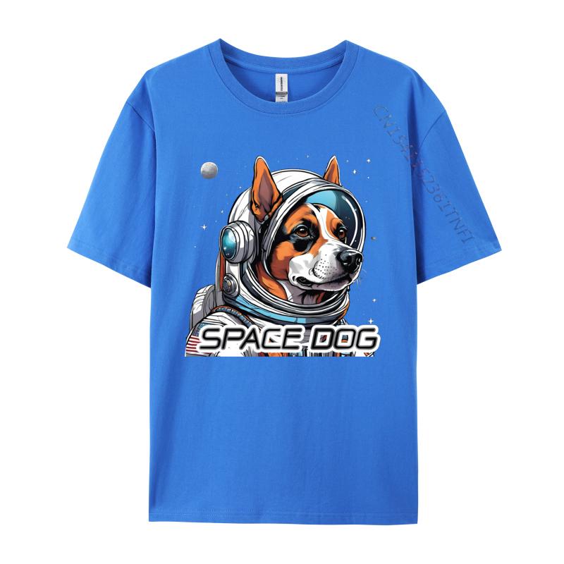 Astronaut Dog Tshirt Tops Tees Dog In Space Tshirts Design Cotton Fabric Young Tops Tees Good Quality