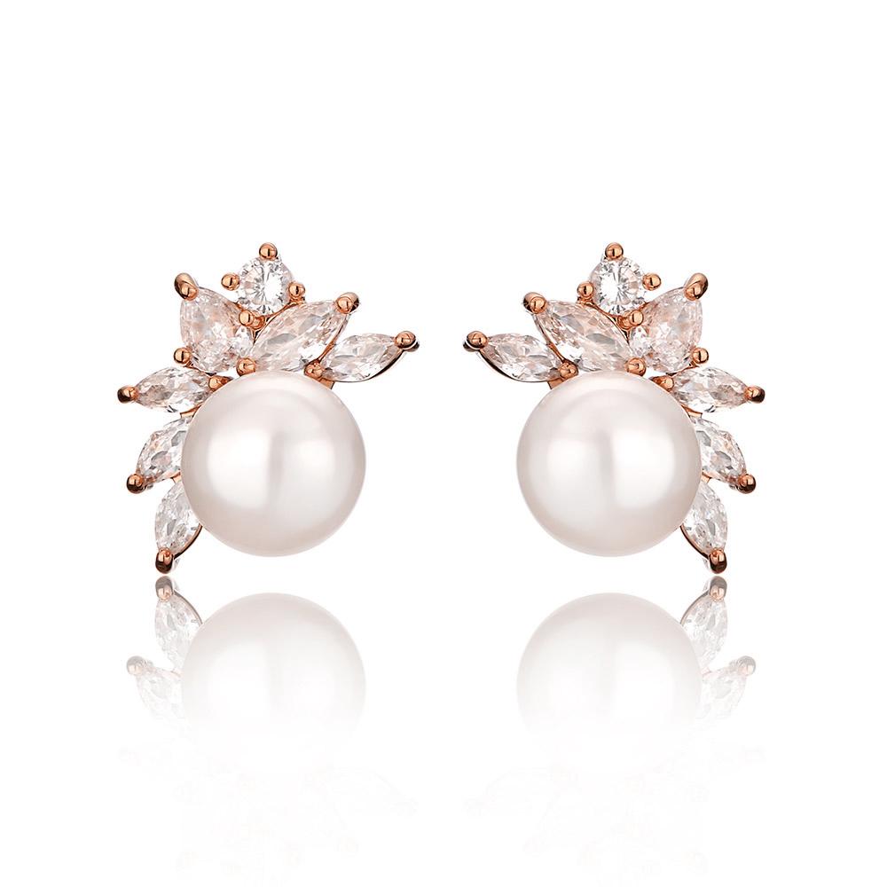 ZAKOL Exquisite Sparkling Zircon Imitation Zircon Stud Earrings for Women Girls Cute Sweet Unique Design Bridal Wedding Zircon