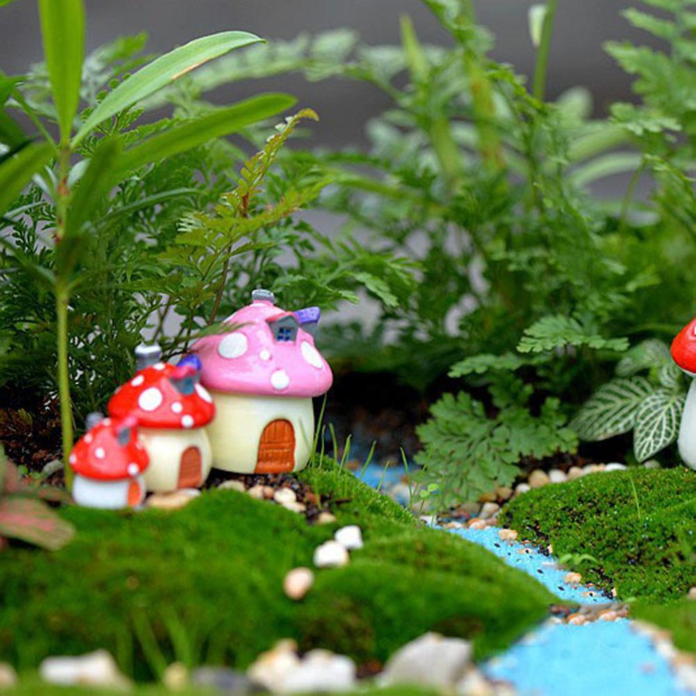 Mushroom Craft Office Bonsai Decoration Miniature Figurine Micro Landscape Fairy Garden Ornament