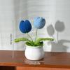 Artificial Flowers Potted Crochet Flower Ornament Desk Accessories Room Decoration Home Decor Holiday Gifts