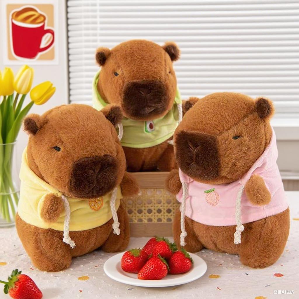 Cute Cartoon Capybara Pendant Plush Toy Doll Bag Hanging Ornaments Cute Kapila Keychain Doll Car Pendant Desktop Doll Ornaments