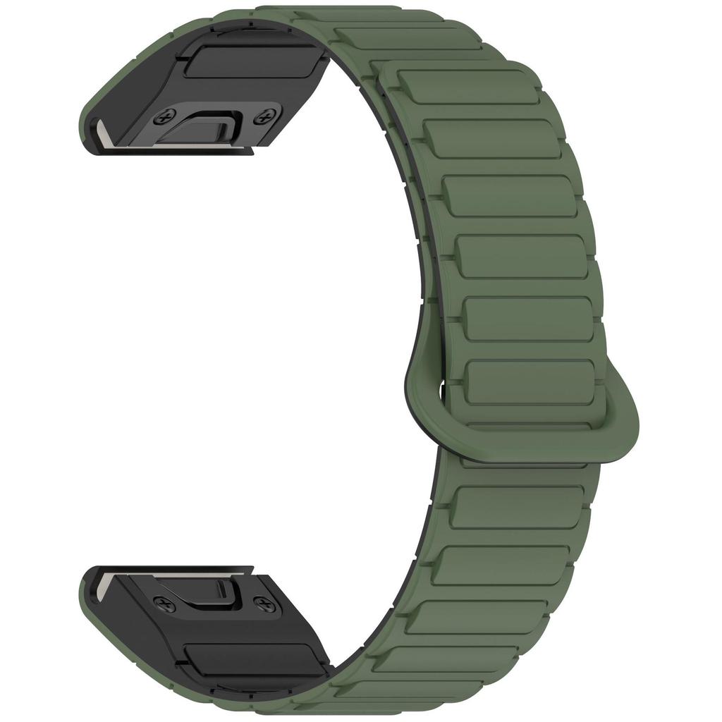 Two-Color Magnetic Quick-Release Silicone Watch Band for Garmin Fenix 8/7X/7S/6X/5S Plus