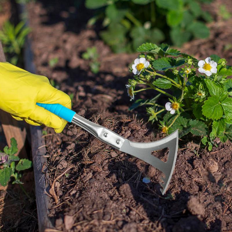 Hand Weeder Tool Stainless Steel Manual Weeder Garden Outdoor Hand Weeding Tool Multifunctional Grass Sickle Puller Weeding Tool