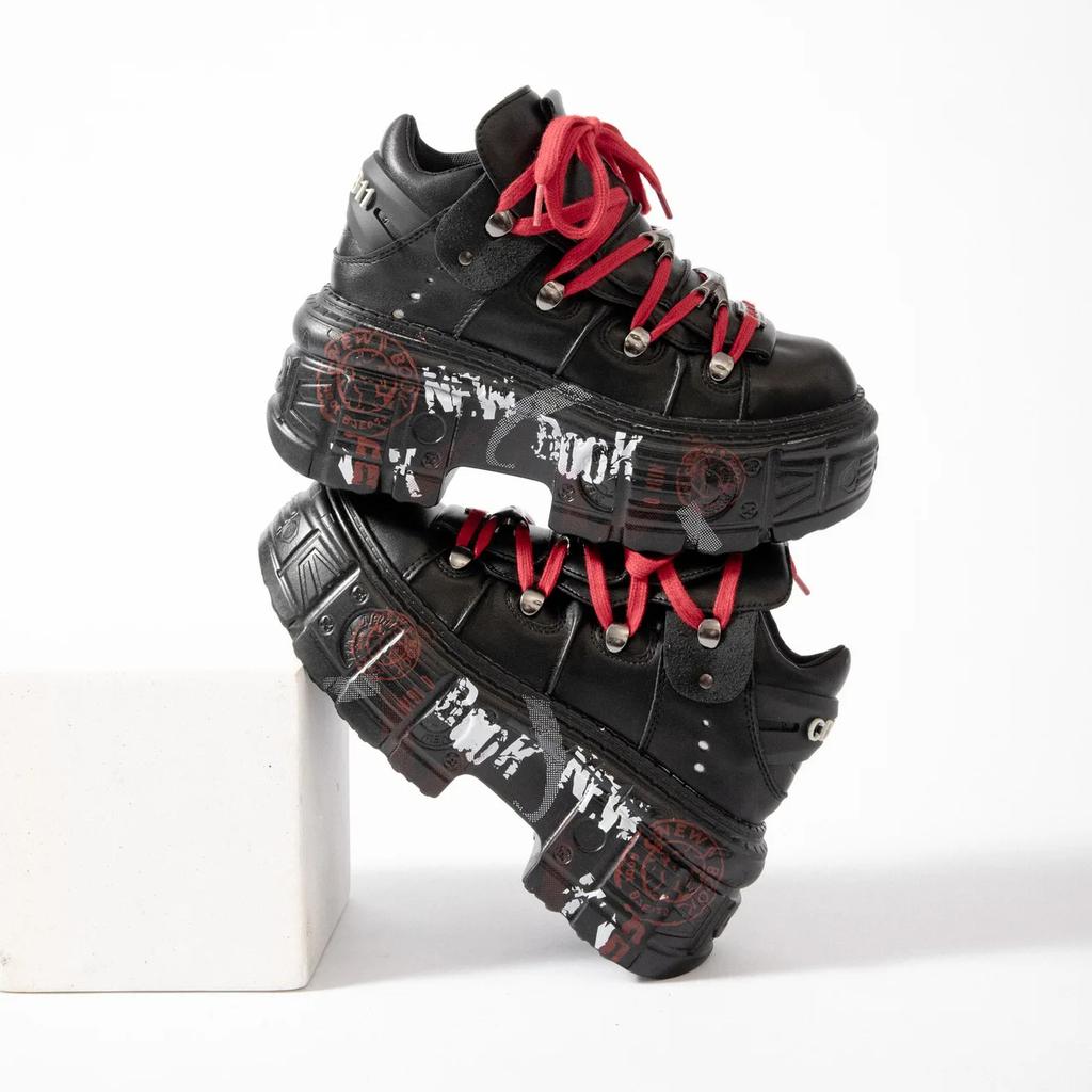 Retro Spanish Tank Sole Metal Platform Small Leather Dark Punk Muffin Bottom Street Shot Heightening Single Shoes