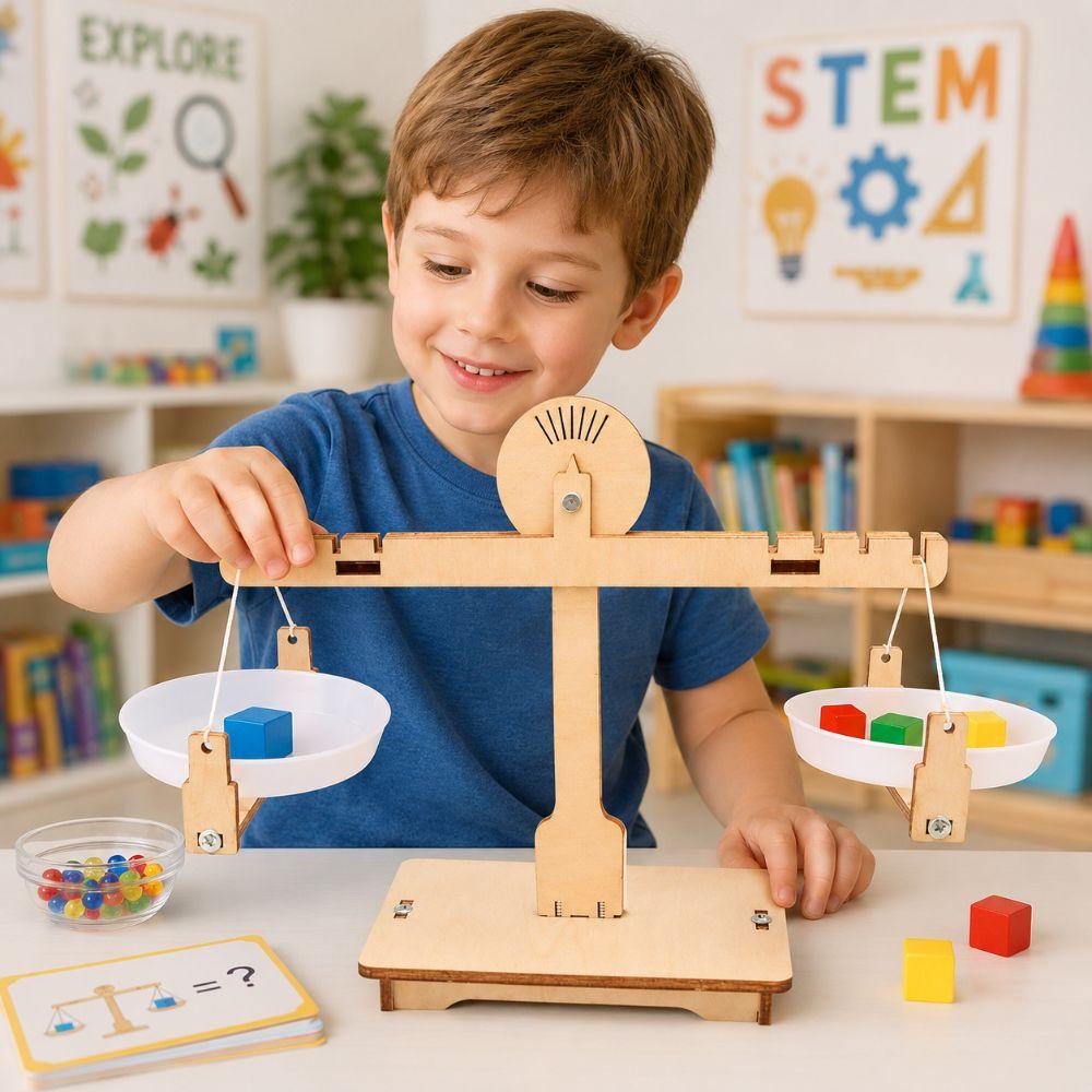 Educational Balancing Game Toy Montessori Puzzle Toy Set DIY Balance Scale Home Learning