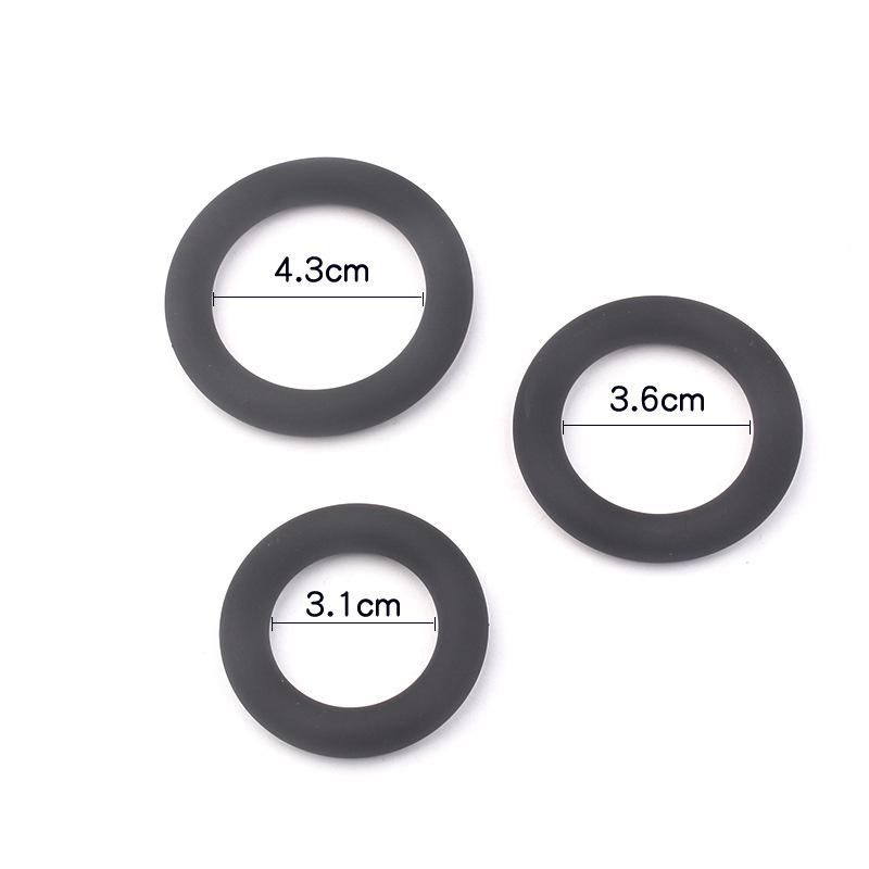 3 Sizes Silicone Penis Cock Rings Male Delay Ejaculation Scrotum Testis Restraint Adult Game Sex Toys for Men Gay