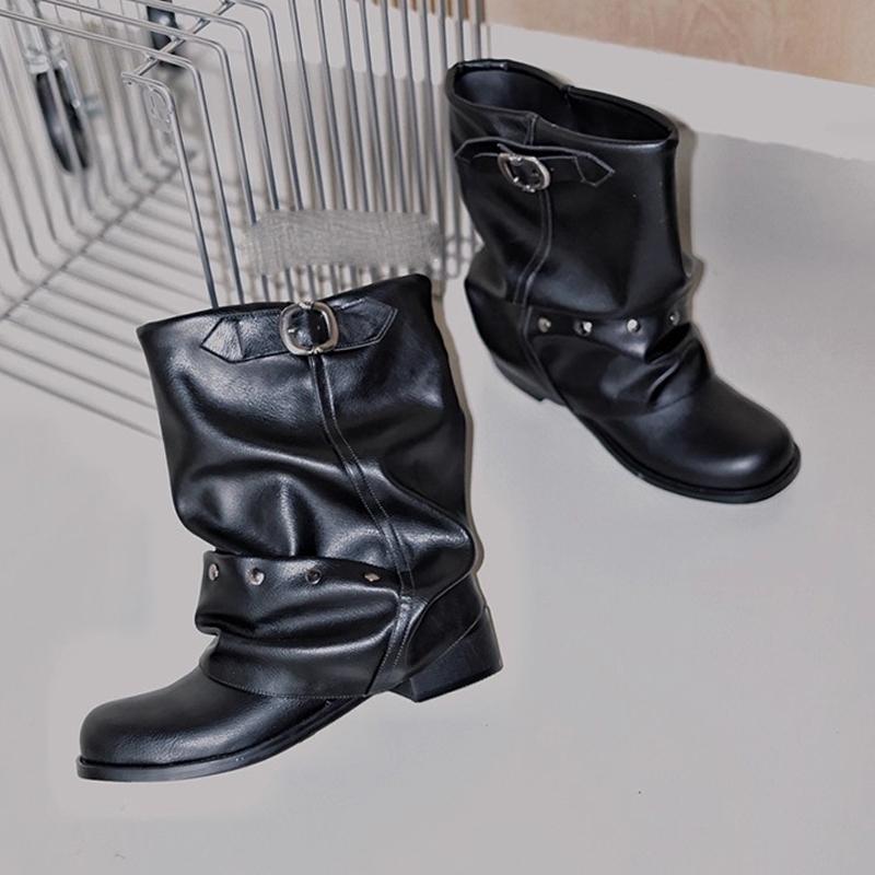 Women Ankle Boots Designer Heeled Shoes Winter Chelsea Boots Woman 2025 New Dress Goth Motorcycle Boots Mujer Zapatos